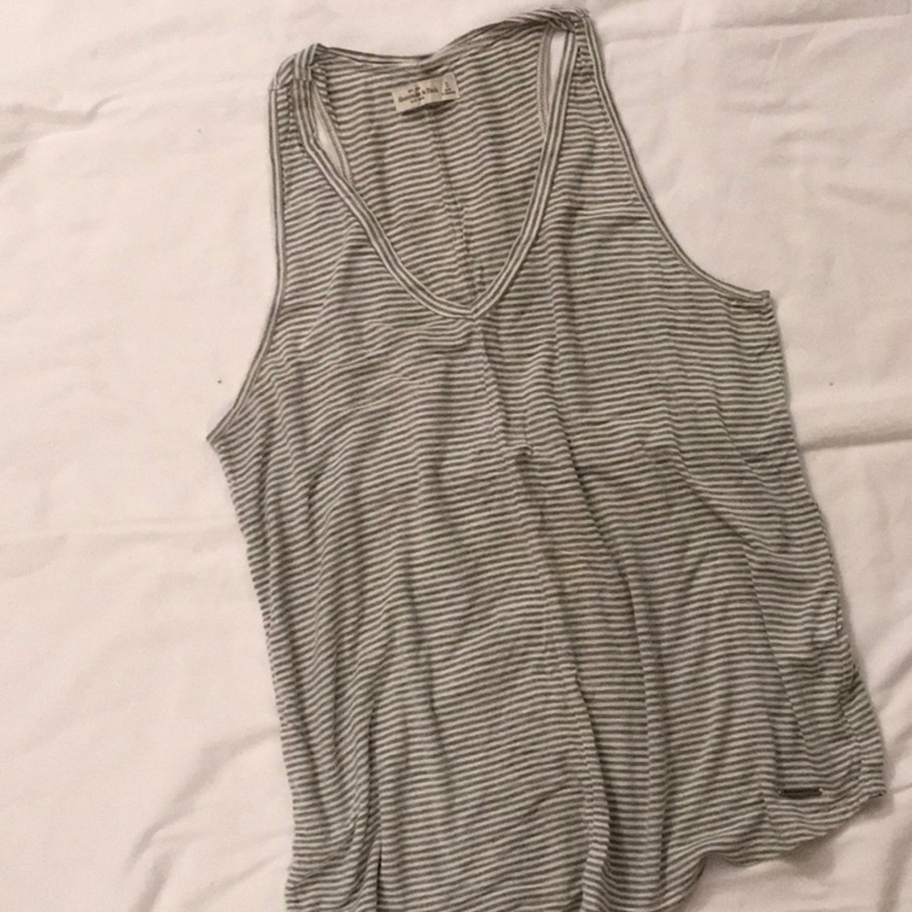 Gray and White Stripe Tank